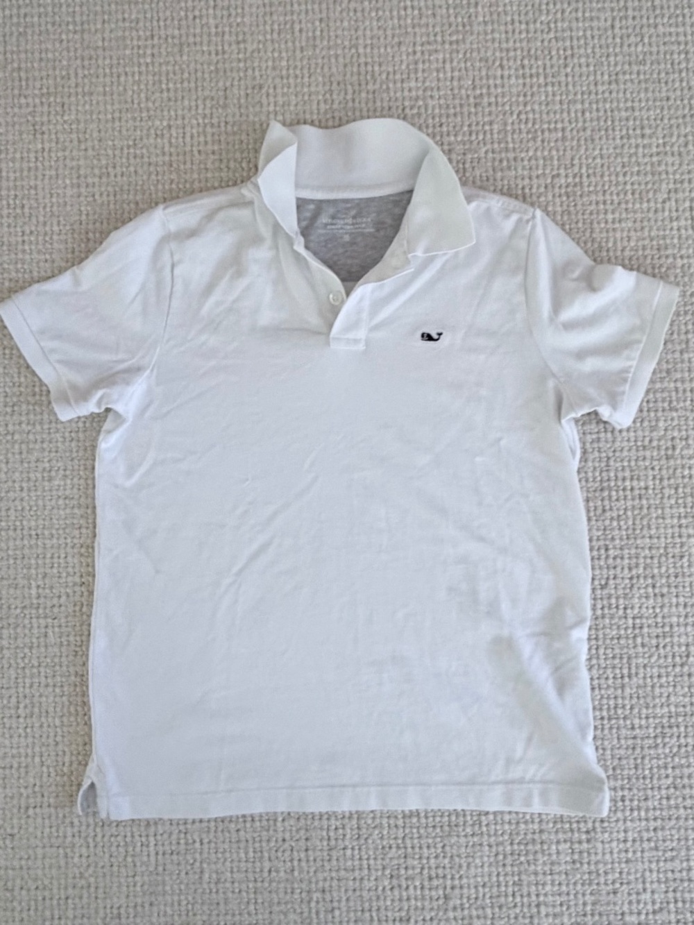 Boys Vineyard Vines White Performance Polo (M)